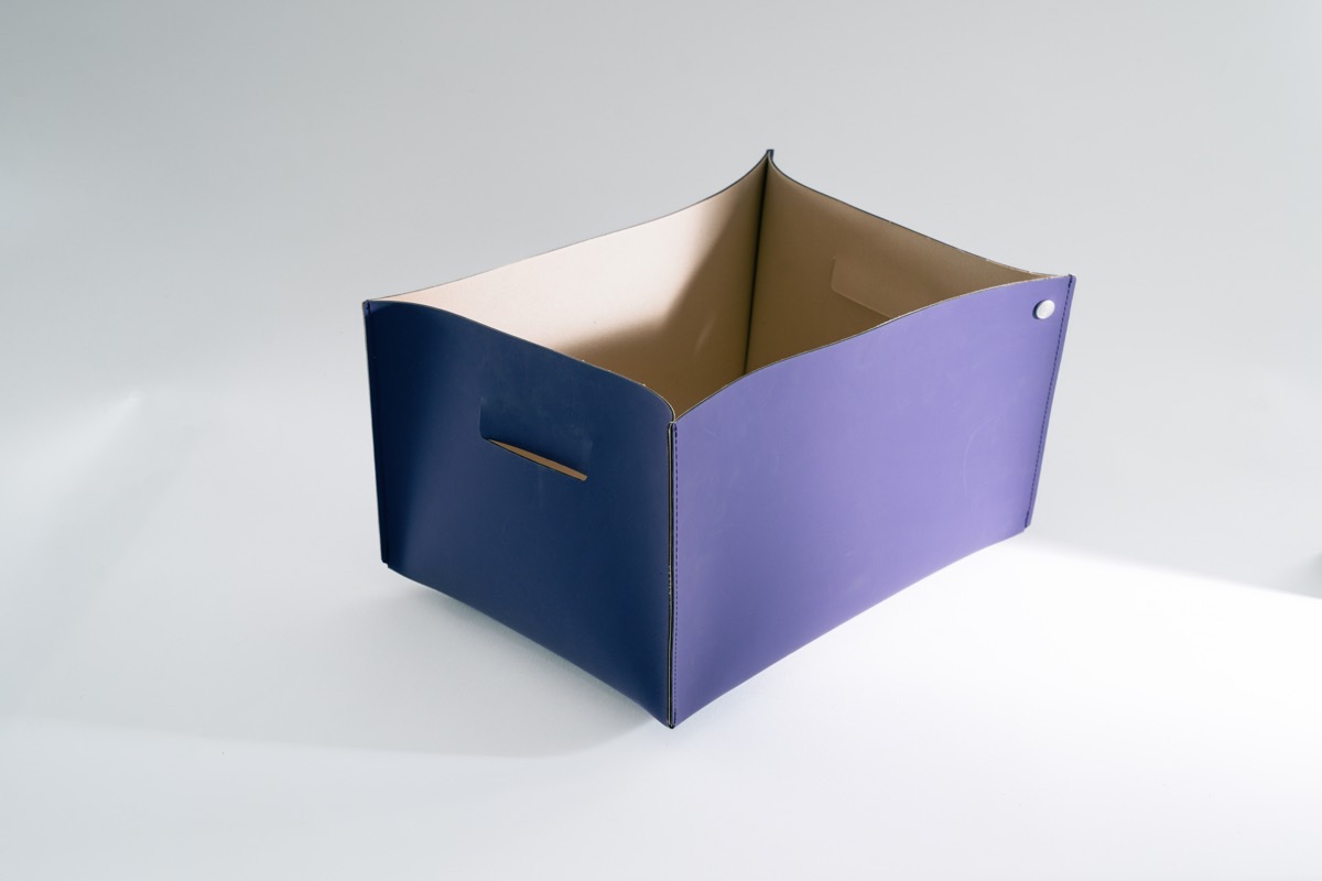  Roterfaden Handgenähte Boxen aus Recyclingmaterial Drucktuch für Papeterie Utensilien und Gegenstände - made in Germany